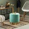 Modern Round Velvet Fabric Standard Ottoman Stool with Gold Base